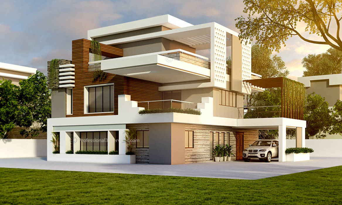 3D Architectural Exterior Rendering, ThePro3DStudio ThePro3DStudio منزل عائلي صغير