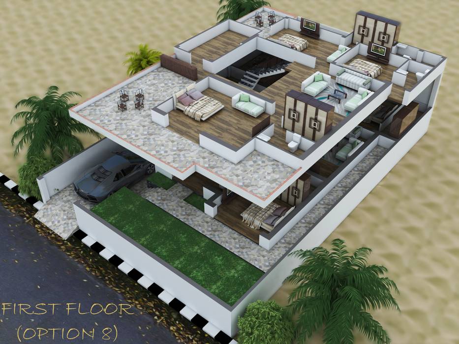 First floor plan 3d by art jail homify