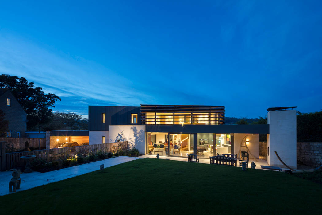 Dusk Exterior View CaSA Architects Rumah Modern