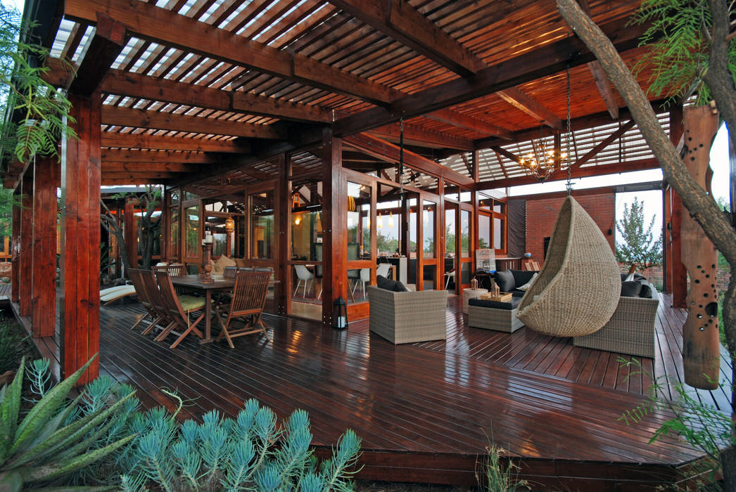 Veranda Hugo Hamity Architects Patios entertainment area,passive house,eco home,timber building