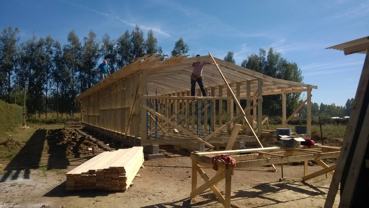 Casa de campo, Cumpeo., Viga Arqutiectos Viga Arqutiectos Jardines rurales Madera Acabado en madera Plantas de interior, maceteros y accesorios