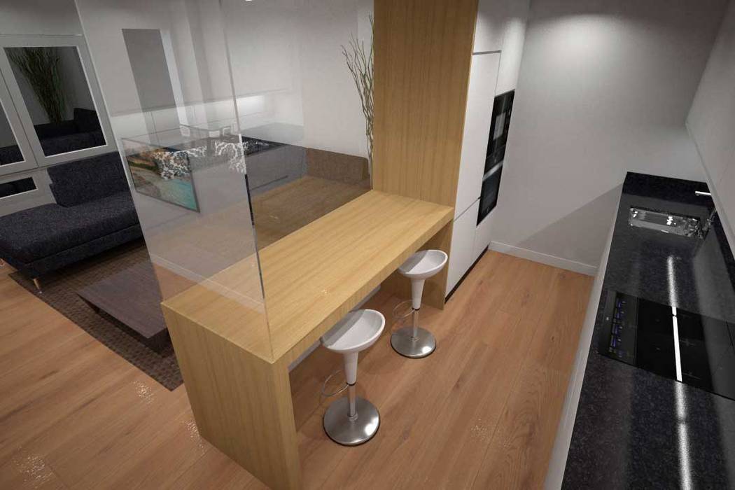 Diseño de cocina con barra cerrada diseño&arquitectura | homify