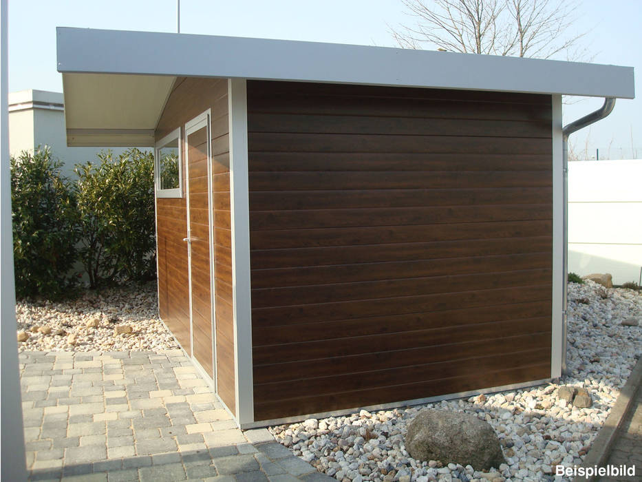 GO-ISO - hochwertiges Gartenhaus isoliert 4,00 x 2,50 m, Trapezblech Gonschior oHG Trapezblech Gonschior oHG Garden Shed Metal Wood effect