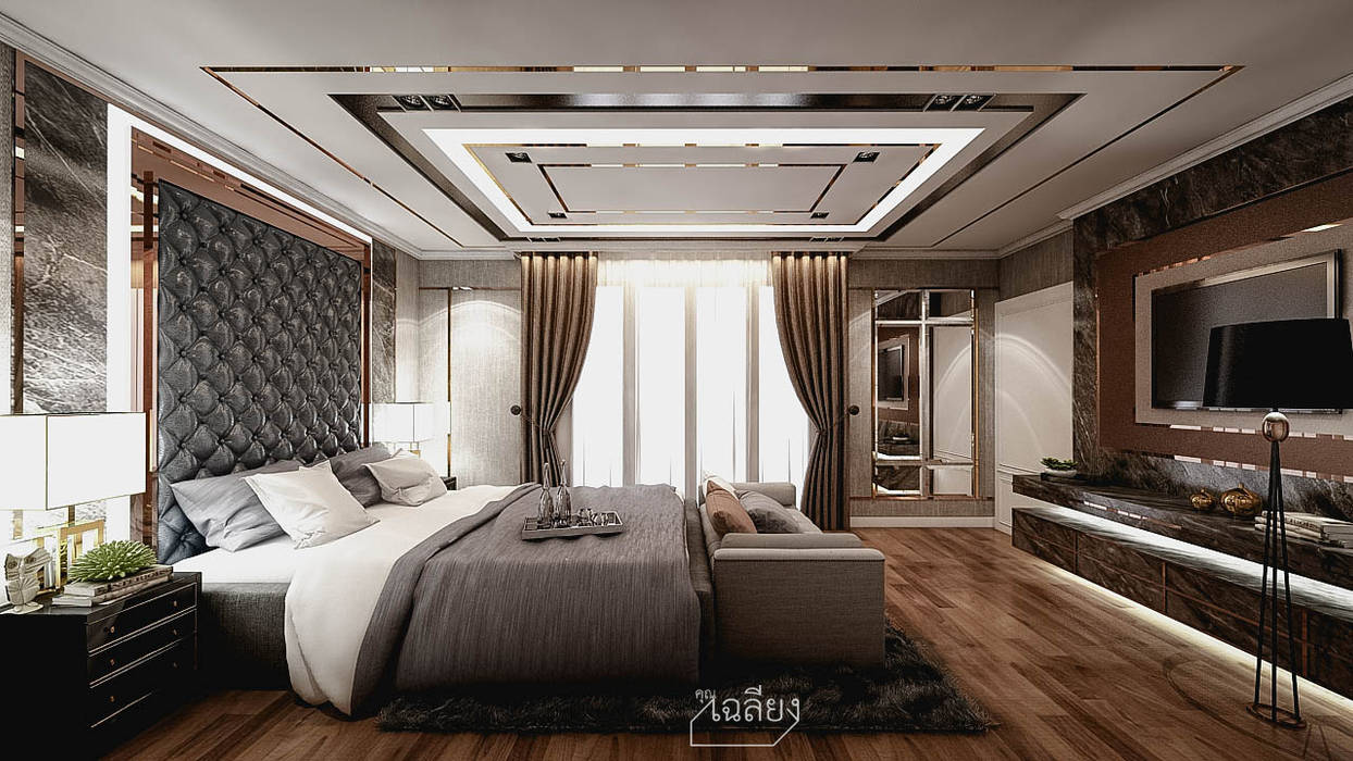 Home Renovate - Baan Klangmuang Pinklao-Charan, คุณเฉลียง - ออกแบบตกแต่งภายใน คุณเฉลียง - ออกแบบตกแต่งภายใน Modern style bedroom