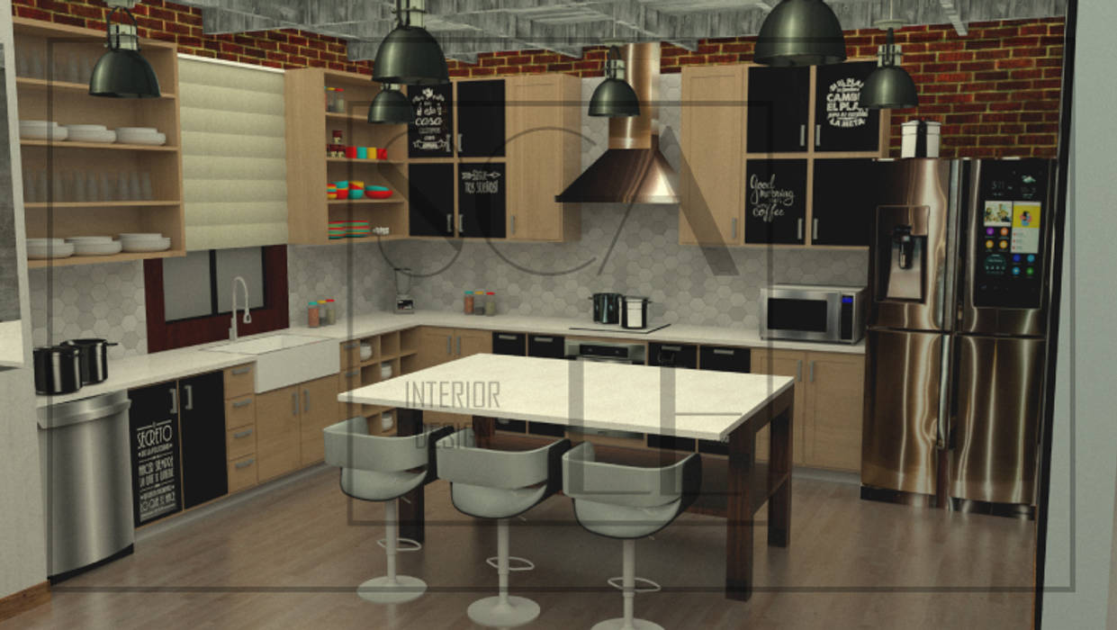 Cocina Industrial Scale Interior Design Cocinas de estilo industrial cocina,diseño,diseñointeriores