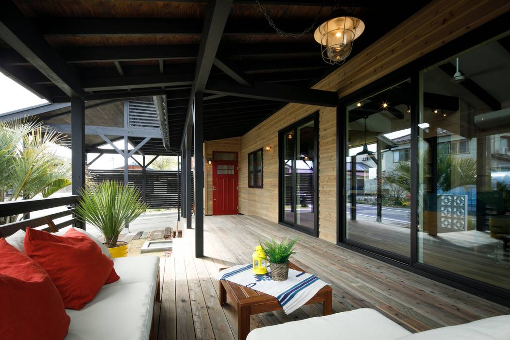 house-15, dwarf dwarf Eclectic style balcony, veranda & terrace