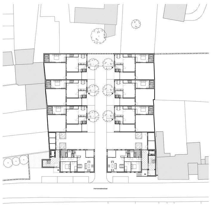 Patiowoningen en appartementen Hennemettenstraat, Gronsveld Verheij Architect Eengezinswoning