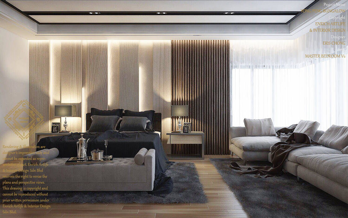 Bungalow Design -Yong Peng Johor Bahru,Malaysia, Enrich Artlife & Interior Design Sdn Bhd Enrich Artlife & Interior Design Sdn Bhd Modern style bedroom
