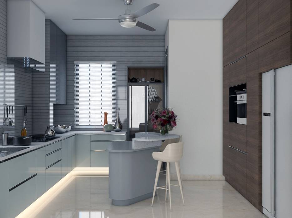 Modular Kitchen in neutral colour scheme : modern by Rhythm And Emphasis Design Studio ,Modern