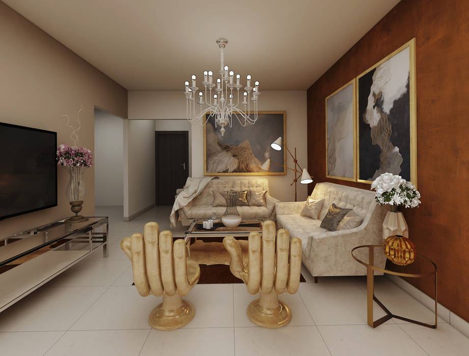 Luxurious Main Living Room Interior Design Classic Style