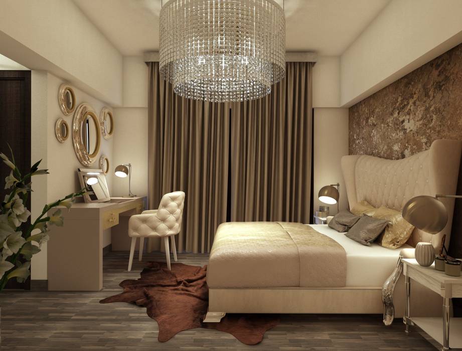Luxuy Bedroom With A Study Unit Design Modern Style Bedroom