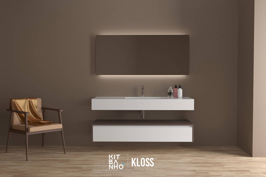 Mobiliário de casa banho: GAMA KLOSS , KitBanho ® KitBanho ® Baños de estilo moderno Bañeras y duchas