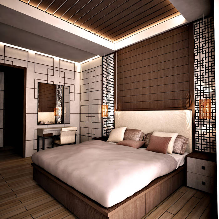 kamar tidur nuansa asia Livint design Kamar Tidur Gaya Asia Kayu Lapis bedroom,asia,wic,japan,masterbedroom