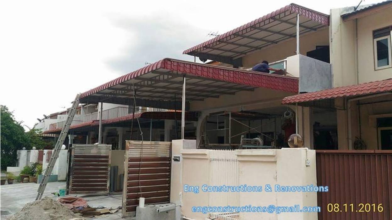 Awning, Sam Contractors Ipoh Sam Contractors Ipoh Garajes abiertos Aluminio/Cinc