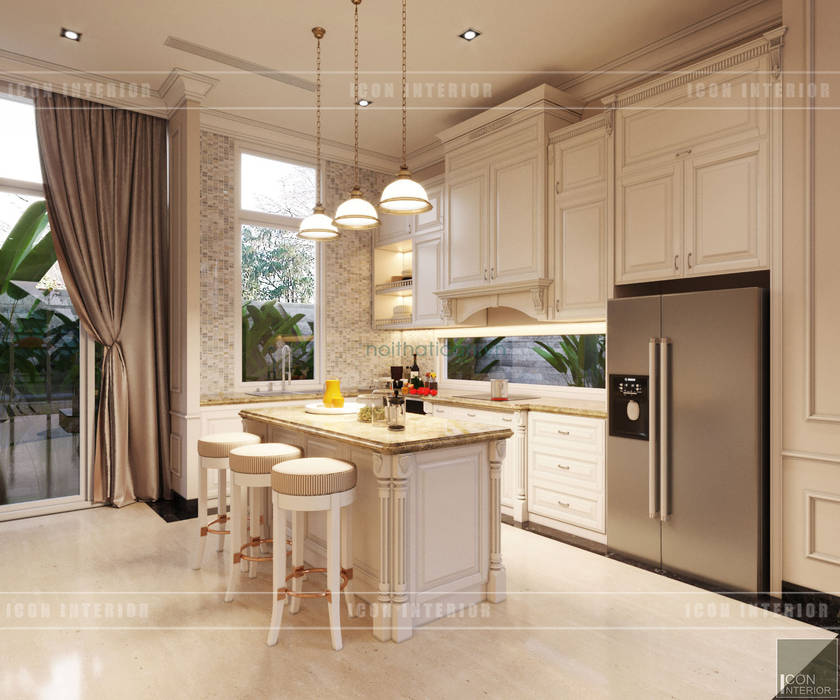 Thiết kế nội thất biệt thự phong cách tân cổ điển sang trọng, ICON INTERIOR ICON INTERIOR Nhà bếp phong cách kinh điển