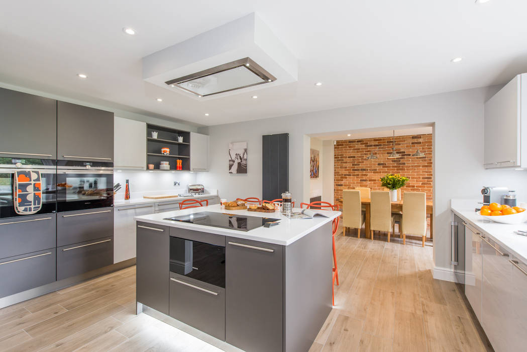 Mr & Mrs A-C, Ottershaw Raycross Interiors Built-in kitchens kitchens,kitchens surrey,kitchen showroom,kitchen design,kitchen installation,quooker hot tap,silestone,german kitchen,silky grey gloss,mia matt anthracite,siemens appliances,franke sink