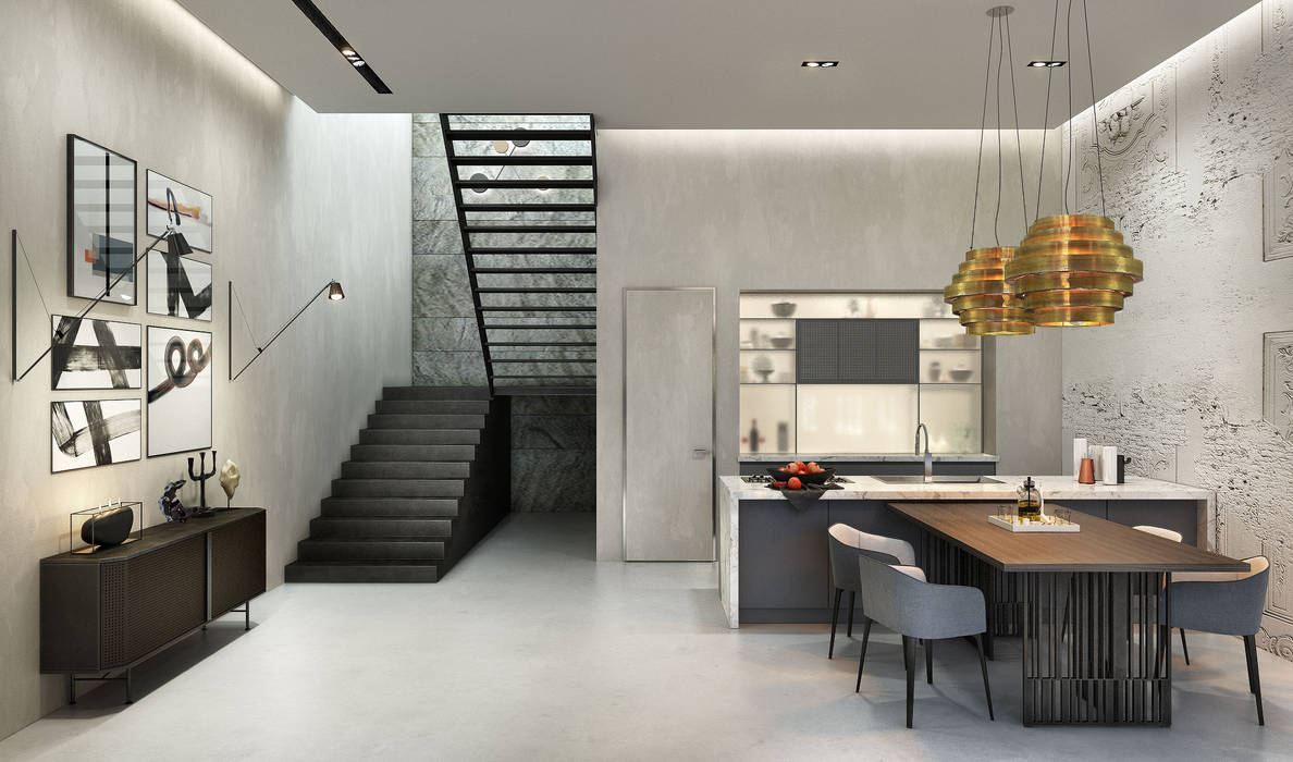 Современный Flat House, Studio 25 Studio 25 Escaleras