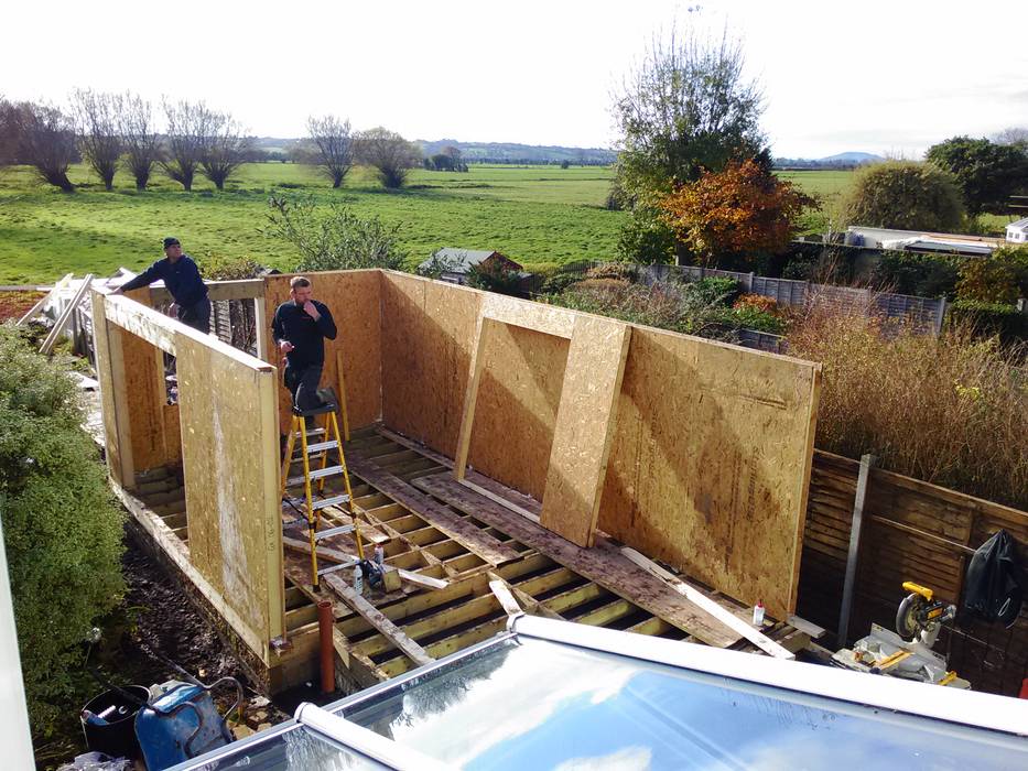 Erection of Walls Building With Frames Prefab woning Hout Hout