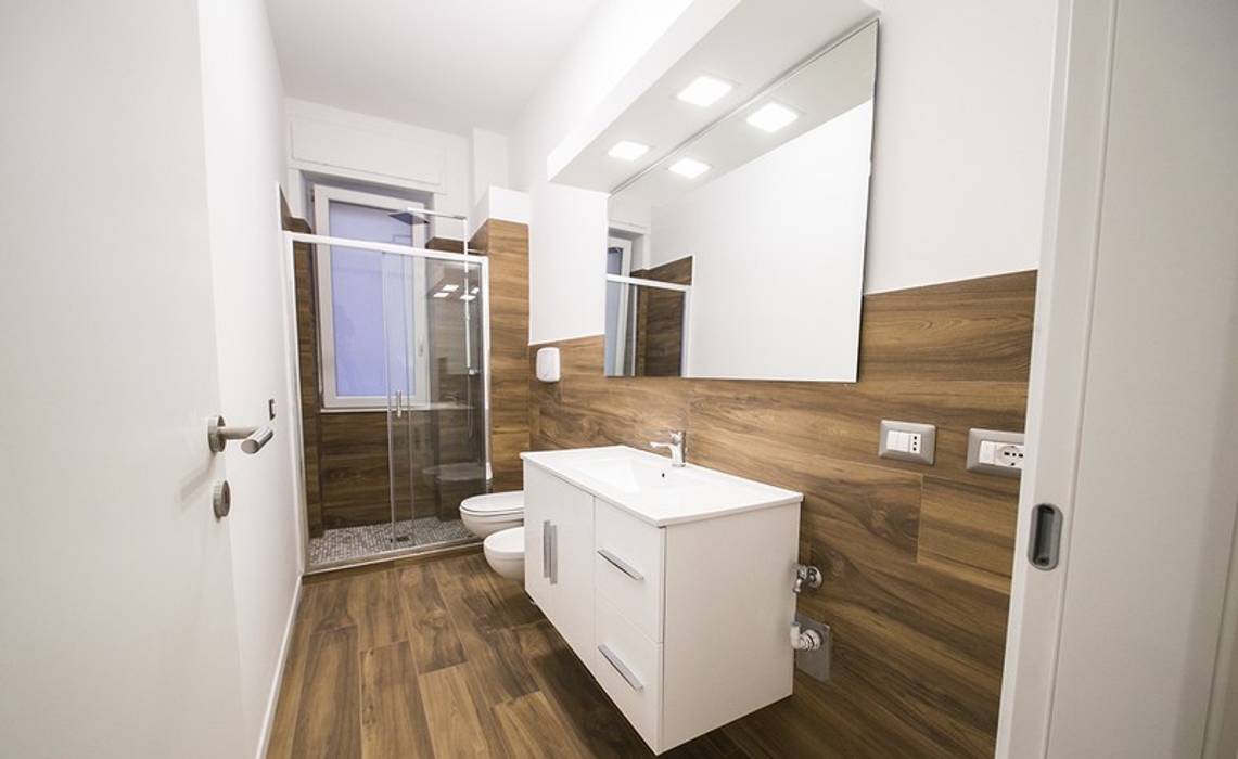 Rivestimento bagno in gres porcellanato effetto legno: bagno in ... Rivestimento bagno legno
