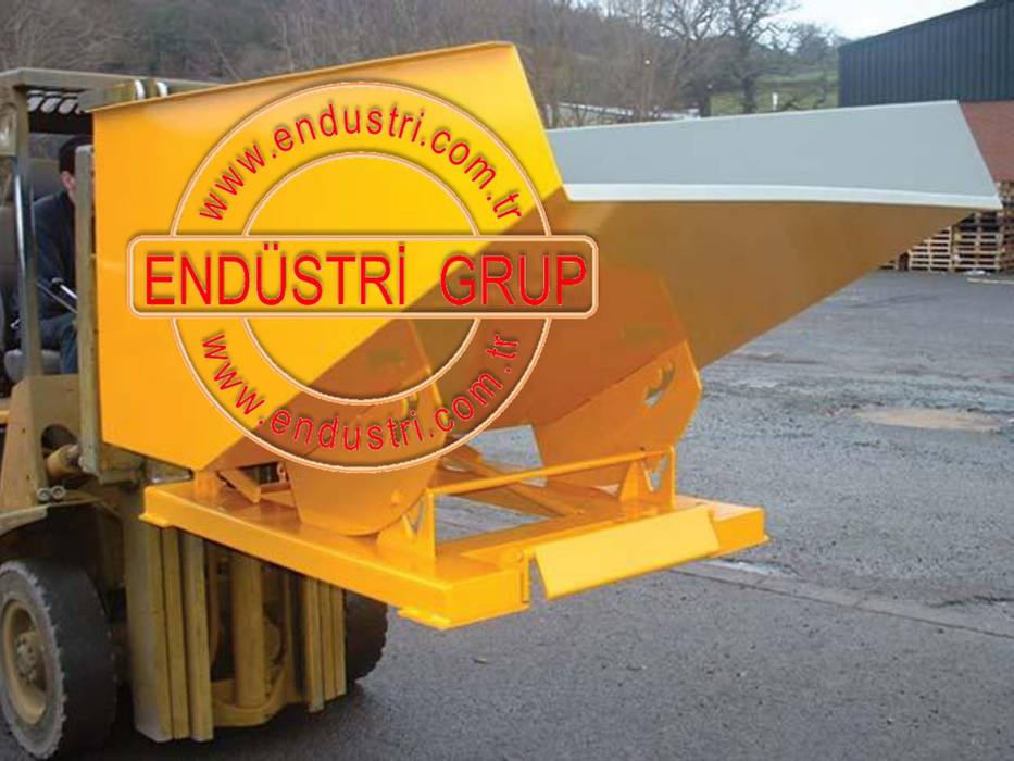 Endustri grup-Forklift devirme tertibatli konteyner kasa hurda cop kovası ENDÜSTRİ GRUP devirmeli konteyner