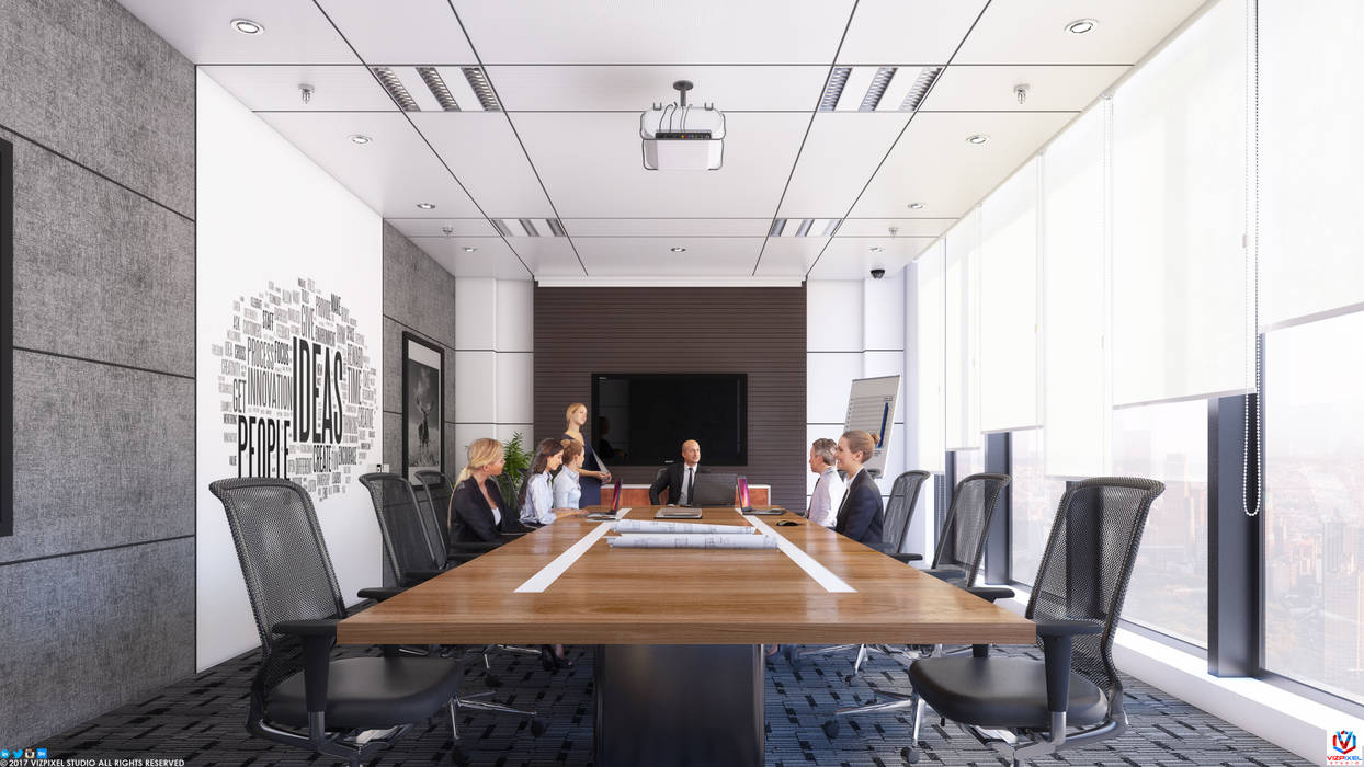 BOARD ROOM, VIZPIXEL STUDIO VIZPIXEL STUDIO مساحات تجارية قاعة مؤتمرات