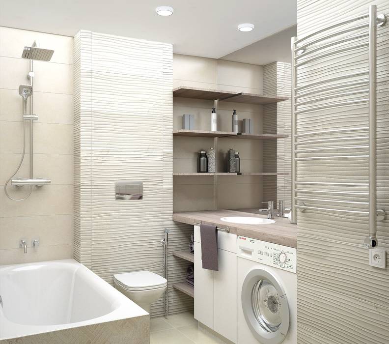 Ванные, enki design enki design Minimalist style bathroom Tiles