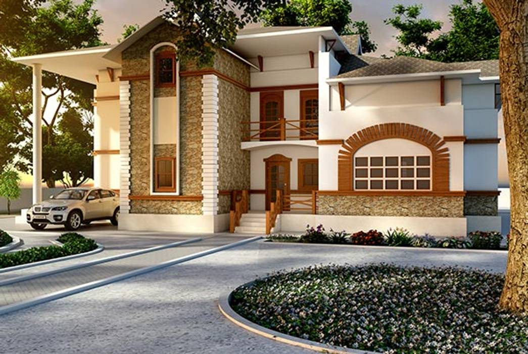 3d exterior visualization services modern houses by