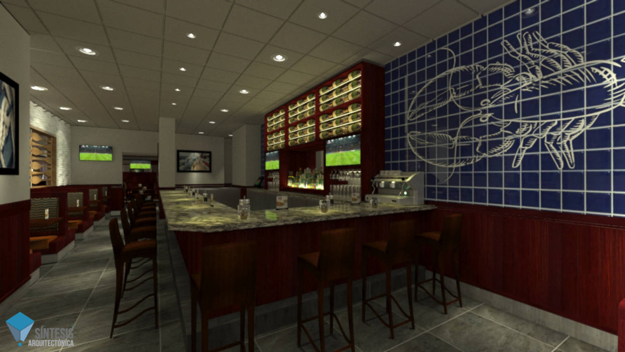 Bar – comedor síntesis arquitectónica ® bares y clubs de estilo moderno