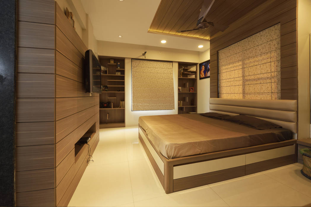Mr Swapnil Choudhary, GREEN HAT STUDIO PVT LTD GREEN HAT STUDIO PVT LTD Modern style bedroom Plywood