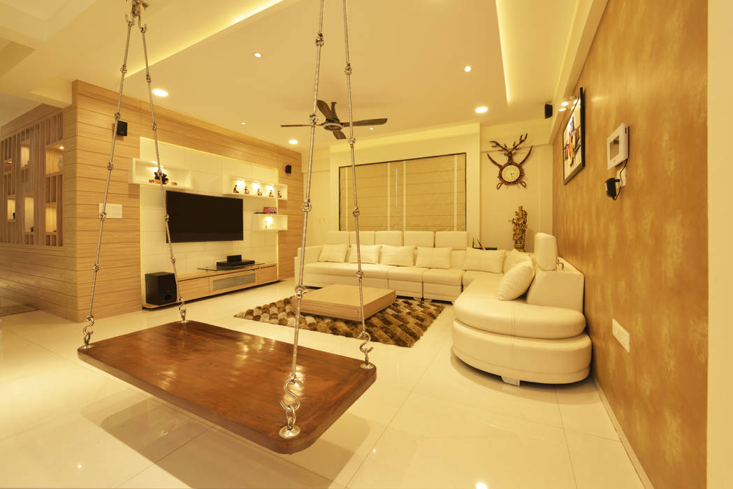 Mr Swapnil Choudhary, GREEN HAT STUDIO PVT LTD GREEN HAT STUDIO PVT LTD Modern living room Plywood