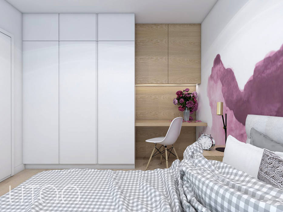 ŚLIWKOWY ZAWRÓT GŁOWY, UTOO-Pracownia Architektury Wnętrz i Krajobrazu UTOO-Pracownia Architektury Wnętrz i Krajobrazu Scandinavian style bedroom