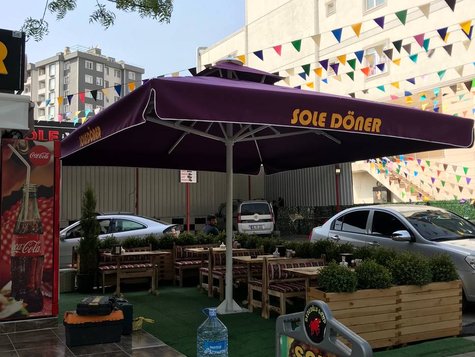 SOLE DÖNER ŞEMSİYESİ Akaydın şemsiye Ön avlu Aluminyum/Çinko ŞEMSİYE,CAFE ŞEMSİYESİ