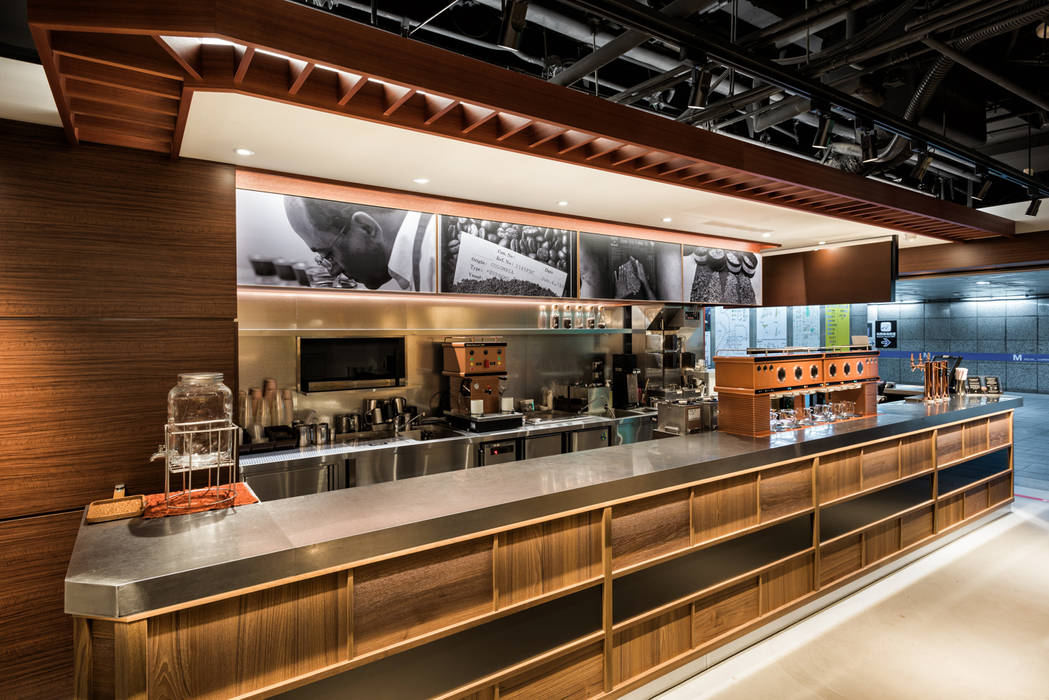 UCC上島咖啡-北車店, 青易國際設計 青易國際設計 商业空间 餐廳