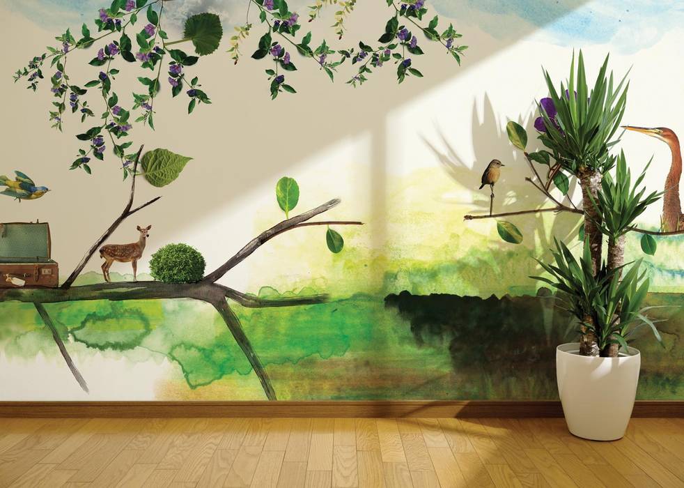 Green Nature , House Frame Wallpaper & Fabrics House Frame Wallpaper & Fabrics Spazi commerciali Negozi & Locali commerciali