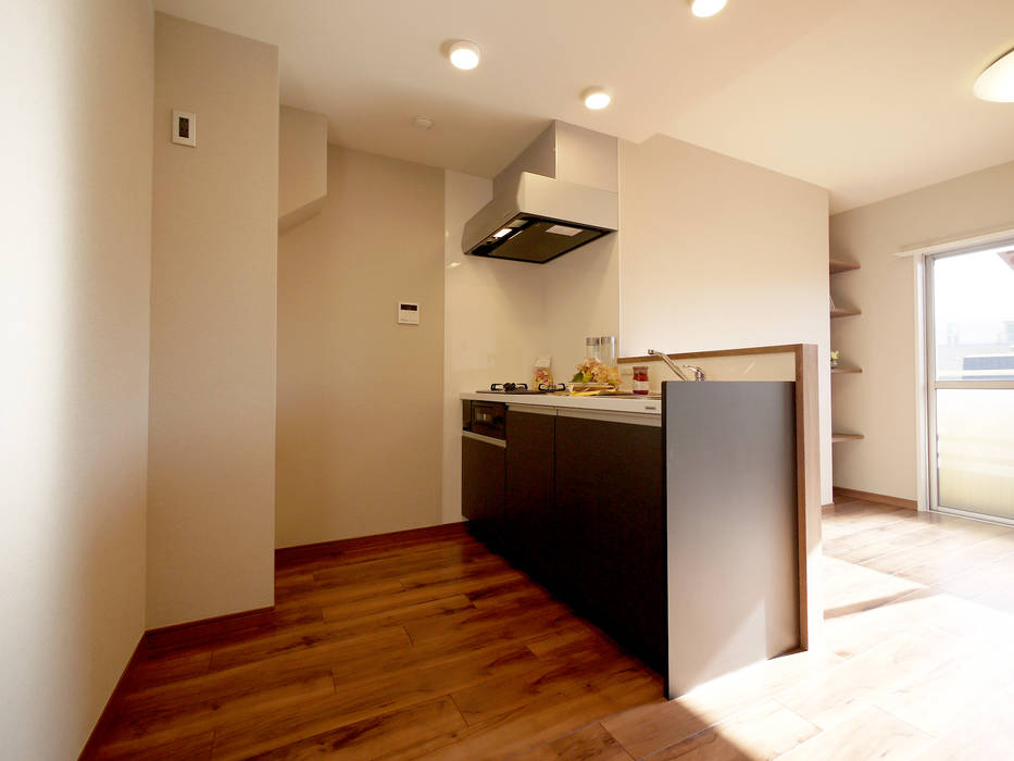 NY ブルックリンスタイル, セイワビルマスター株式会社 セイワビルマスター株式会社 Built-in kitchens Wood Wood effect