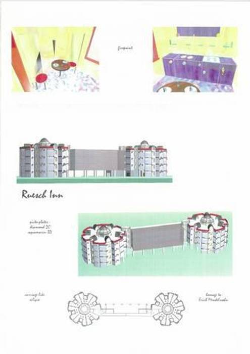 HOSTEL "RUSH INN" POTSDAM, ARCHITEKTUR STUDIO ARCHITEKTUR STUDIO رووف تراس حجر