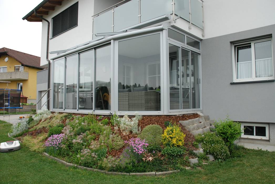 Wintergarten Anbau aus Aluminium mit Neher Multiraum Schiebeelemente Schmidinger Wintergärten, Fenster & Verglasungen Klassischer Wintergarten Aluminium/Zink Wintergarten,Alu,Glas