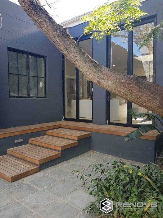 Completed Courtyard: modern by Renov8 CONSTRUCTION, Modern decking,varnish,paint,plaster,modern design,renovation,restoration,heritage site,commercial construct