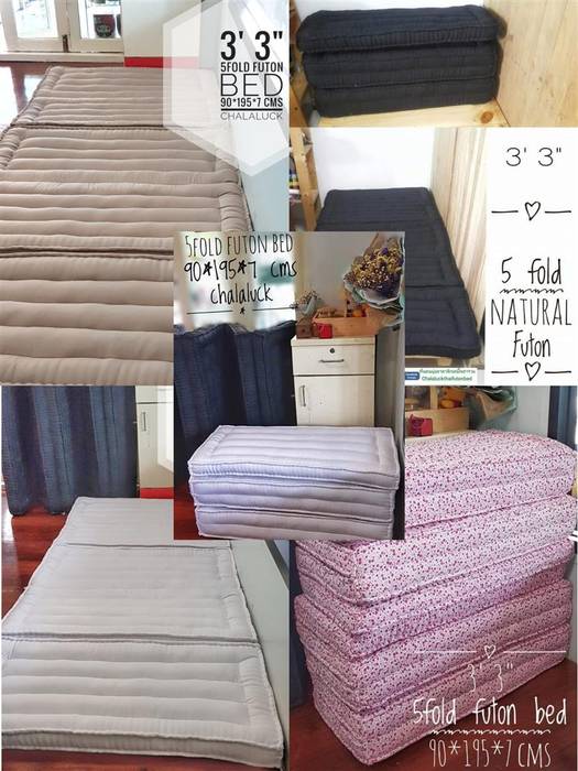 ที่นอนพับได้ ที่นอนพับสามตอน 3 fold futon bed , ที่นอนญีปุ่น สไตล์เรียวกัง japanese futon ที่นอนญีปุ่น สไตล์เรียวกัง japanese futon Cuartos de estilo ecléctico Camas y cabeceras