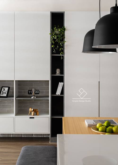 端景櫃 極簡室內設計 Simple Design Studio Scandinavian style walls & floors MDF