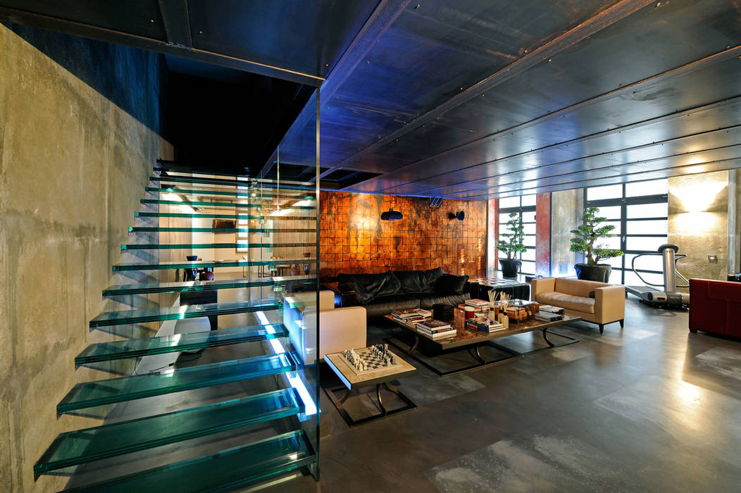 The Italian loft by Vemworks, Vemworks llc Vemworks llc Livings de estilo industrial Hierro/Acero