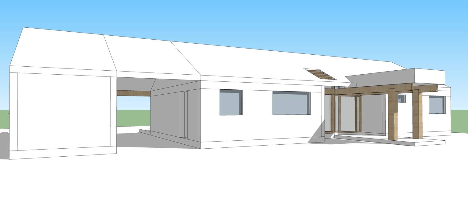 Proyecto Casa (Extendida) 150m2, Constructora Rukalihuen Constructora Rukalihuen Chalets & maisons en bois Bois Effet bois