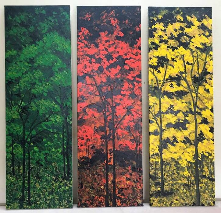 Pick “Seasons” Contemporary Painting from Indian Art Ideas!, Indian Art Ideas Indian Art Ideas Autres espaces Photos et illustrations