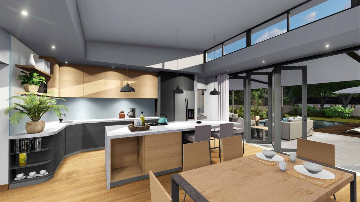 Mooikloof House du Toit Arch Built-in kitchens Wood Wood effect