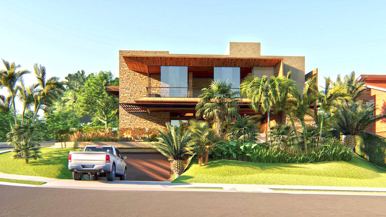 Residência em Alphaville Brasília I, IEZ Design IEZ Design Single family home Stone