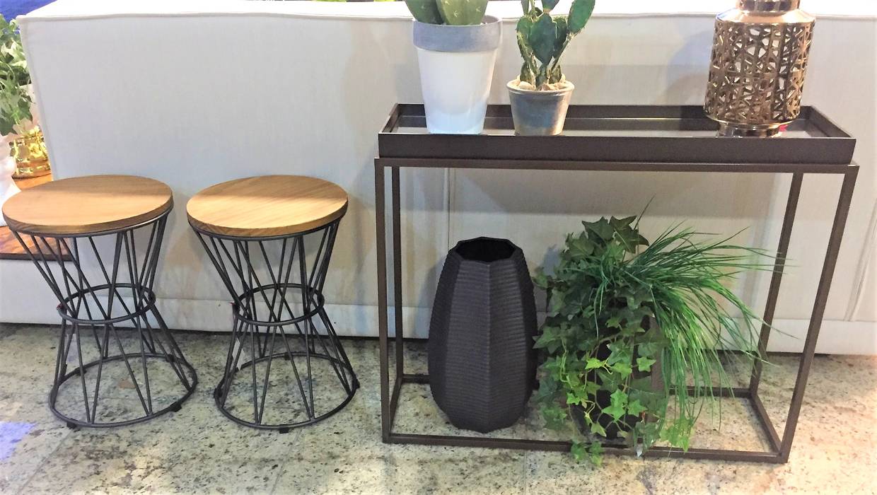 Estrutura Metálica veio pra ficar! Estilo Escandinavo bombando! Sgabello Interiores Varandas, alpendres e terraços escandinavo Metal puff,seat garden,estilo escandivano,Mobiliário