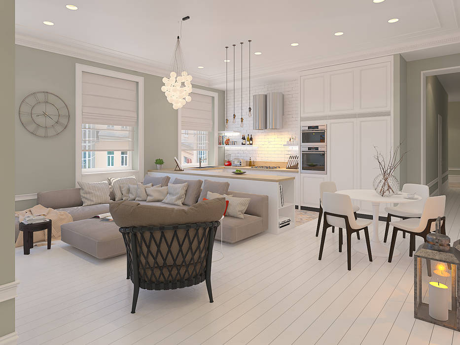 Неоклассика с элементами прованса , design4y design4y Living room