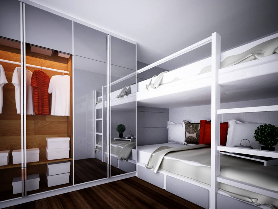 Apartment Gading Greenhill, Elora Desain Elora Desain Kamar Tidur Modern