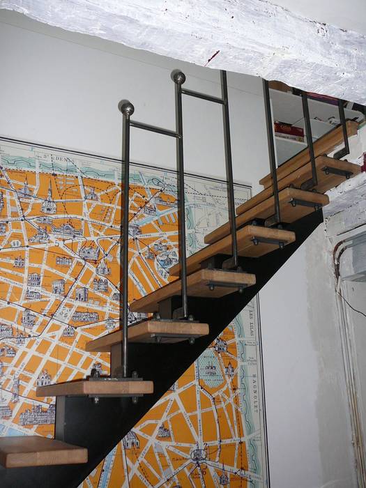 rampe d'escalier en acier Paris, ATELIER MACHLINE ATELIER MACHLINE Merdivenler