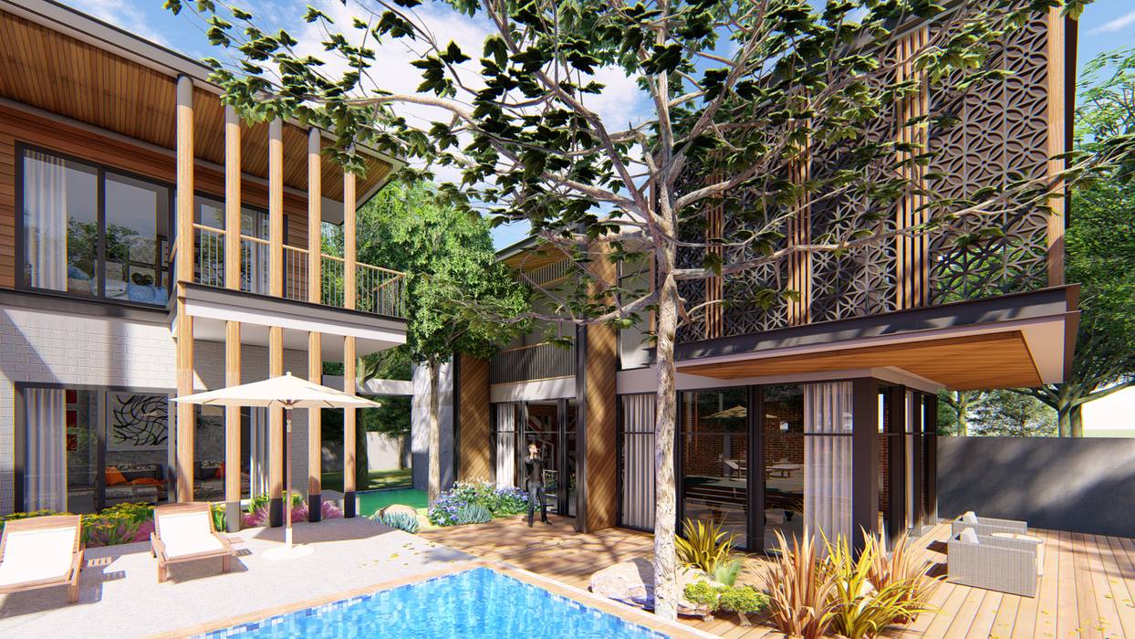 PROJECT: KAI HOUSE , GRID ARCHITECT THAILAND GRID ARCHITECT THAILAND Casas unifamiliares Hormigón